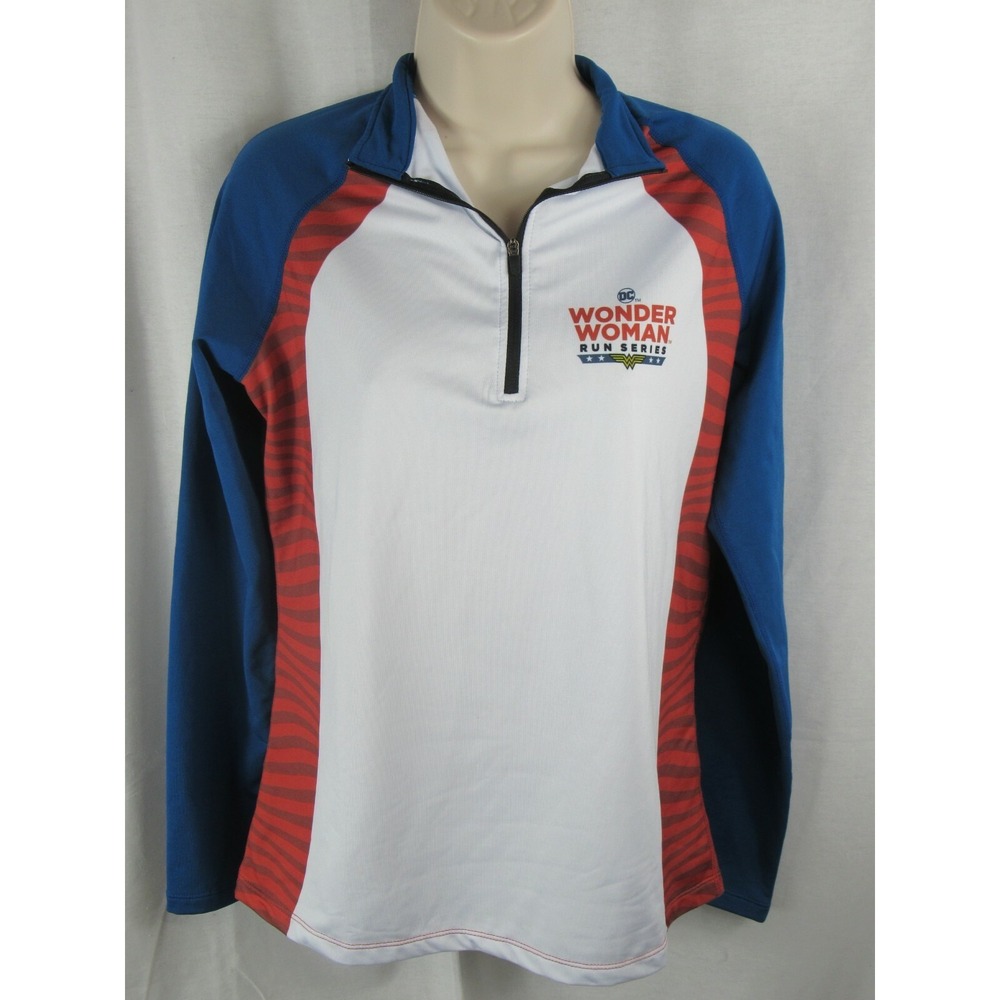 Running man‎ DC Wonder Woman run series M 1/4 zip pullover jacket top red white